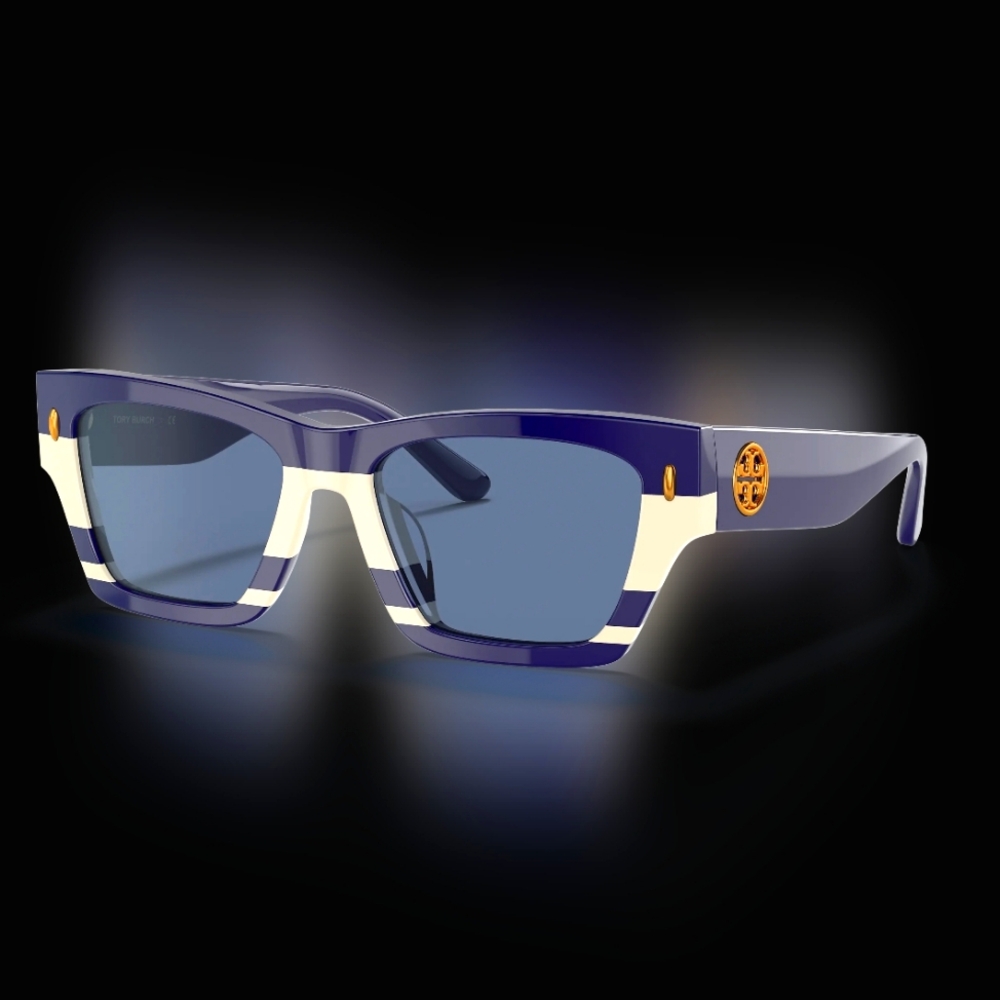 Tory Burch Navy Ivory Vintage Sunglasses